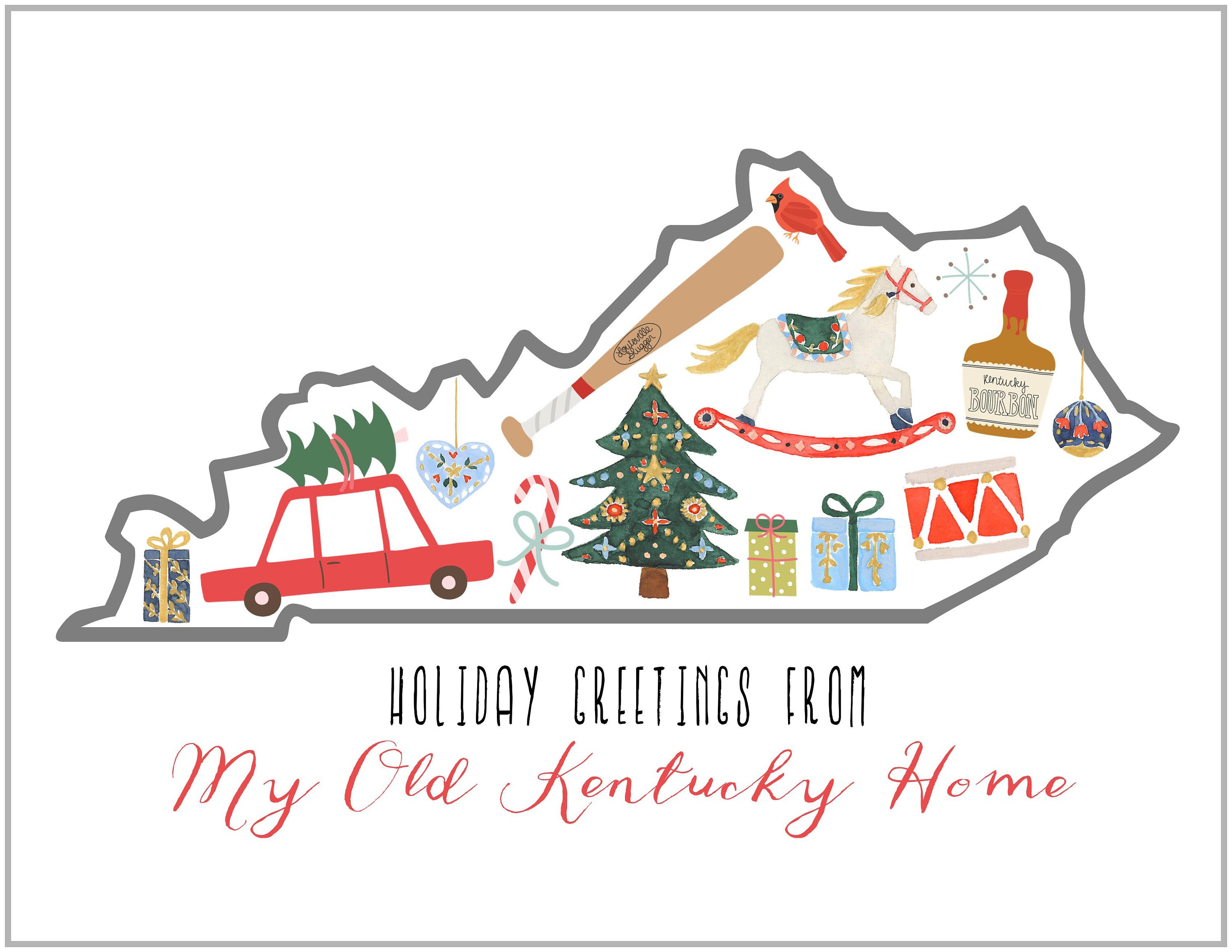 Kentucky Christmas Note Cards Greeting Cards set of 10 with Etsy