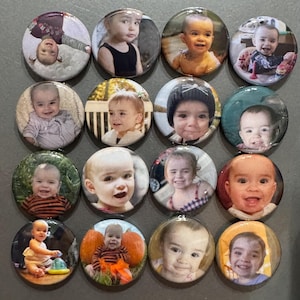 16 itty bitty photo buttons | magnets | push pins