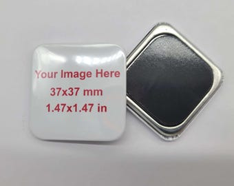Custom Square Pin Button (your Image of Choice!) (discounts for Bulk ...
