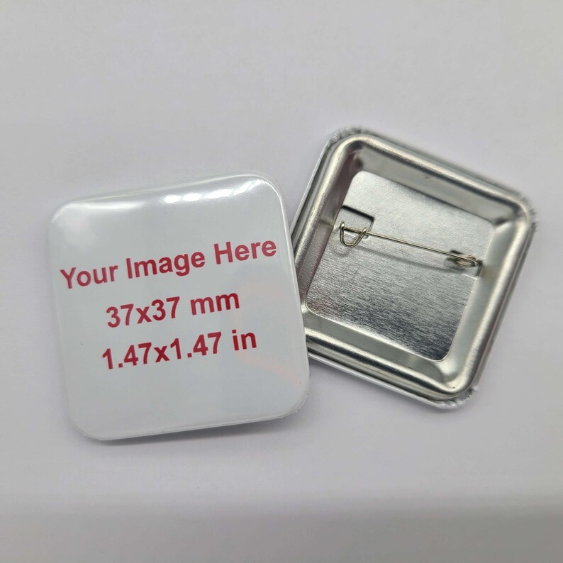 Custom Square Pin Button (your Image of Choice!) (discounts for Bulk ...
