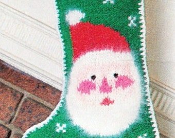 Vintage Old Fashioned Santa Claus Christmas Stocking KNITTING PATTERN e-pattern PDF Instant Download