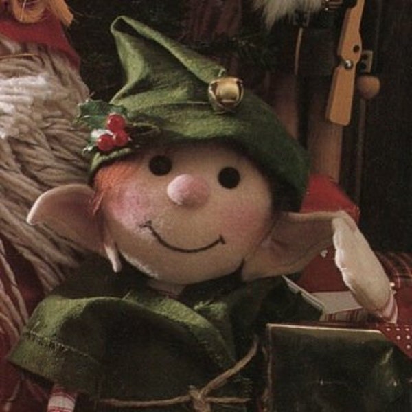 Patron de couture poupée elfe de Noël ~ laine feutre tissu faire 15" elfes poupées Santa's Helper pleine taille patron PDF téléchargement immédiat