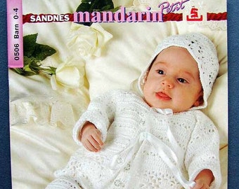 Sandnes 506 Childrens Sweater Knitting Crochet Pattern Booklet In ENGLISH 0-4 years Layettes Lily of the Valley~Lace~Flowers~Ducks~Norway