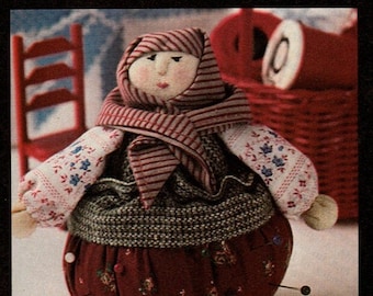 Quick Easy PEASANT DOLL PINCUSHION Sewing Instructions/Pattern Make Pin Cushion Dolls Eastern European Polish Ukrainian Great for Scraps!