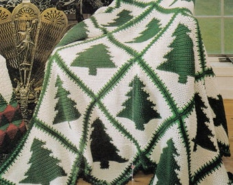 Christmas Tree Afghan Crochet Pattern, Holiday Throw (PDF Pattern)