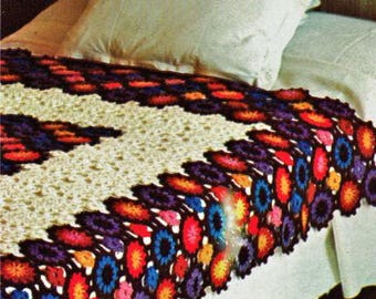 Schema per coperta all'uncinetto con motivo floreale a vetrata: design Grandma Daisy (schema in PDF)