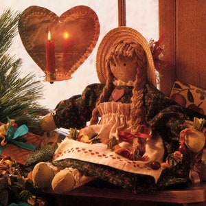 Doll SEWING PATTERN Make 22&quot; Doll Country Girl Dolls with Clothes~Dress~Apron~Bloomers~Braids~Great Gift! e-pattern  PDF Download