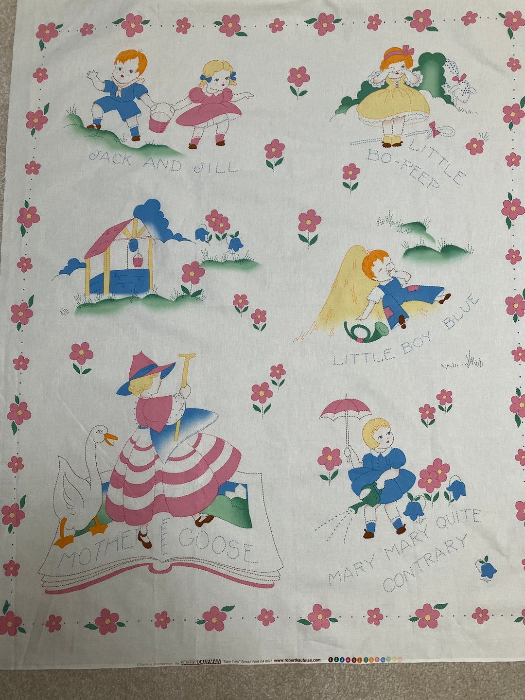 Nursery Rhymes Fabric Panel Darlene Zimmerman for Kaufman Etsy