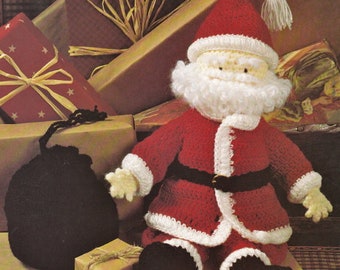 Modello per bambola di Babbo Natale all'uncinetto da 30 cm (modello in PDF)