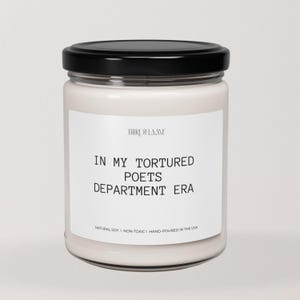 In My Tortured Poets Department Era Candle, Gifts for Her, Swiftie Gifts, Funny Candle Gifts, Pop Culture Candle, Music Gifts