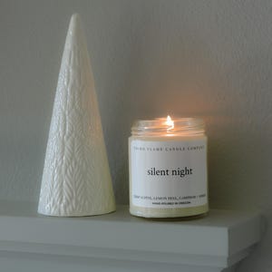 Silent Night Soy Candle: Christmas Holiday Scent, Hand Poured 9oz