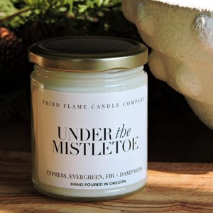 Under The Mistletoe Soy Candle: Christmas Holiday Scent, 9oz