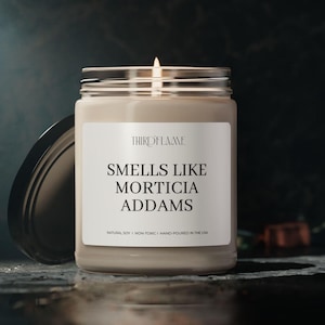 Smells Like Morticia Addams Candle, Fall Candles, Halloween Candles, Halloween Home Decor, Gifts For Halloween Lover, Witchy Gift,