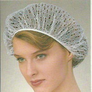 buy 1 get 1 free  white  blue cool wave bouffant size eyelet slumber cap sleeping cap Night Time Hair Protection Slumber cap