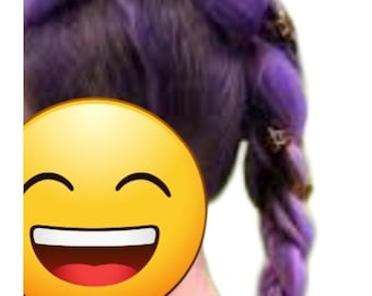 k pop hunter RUMI kanekalon braid hair jumbo fiber for dreadlock doll reroot party hand craft  cyclamen purple  color(free hair cuffs )