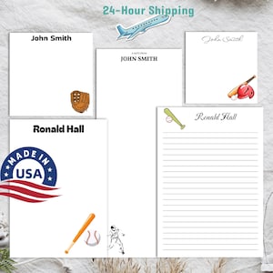 Personalized Baseball Notepad | Custom Sports Stationery | Baseball-Themed Gift for Players and Fans | Baseball Coach Gift