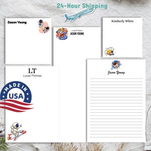 Personalized Astronaut Notepad: Space Stationery Gift