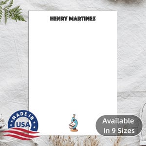 Personalized Science Notepad | Perfect Gift for Science Teachers Lab Technicians | Personalized Biology Notepad | Science Students notepad