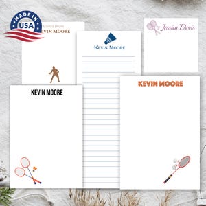 Personalized Badminton Notepad - Gifts for Badminton Players, Coaches & Fans - Badminton Racket Design Notepad -Shuttlecock Themed Notepad