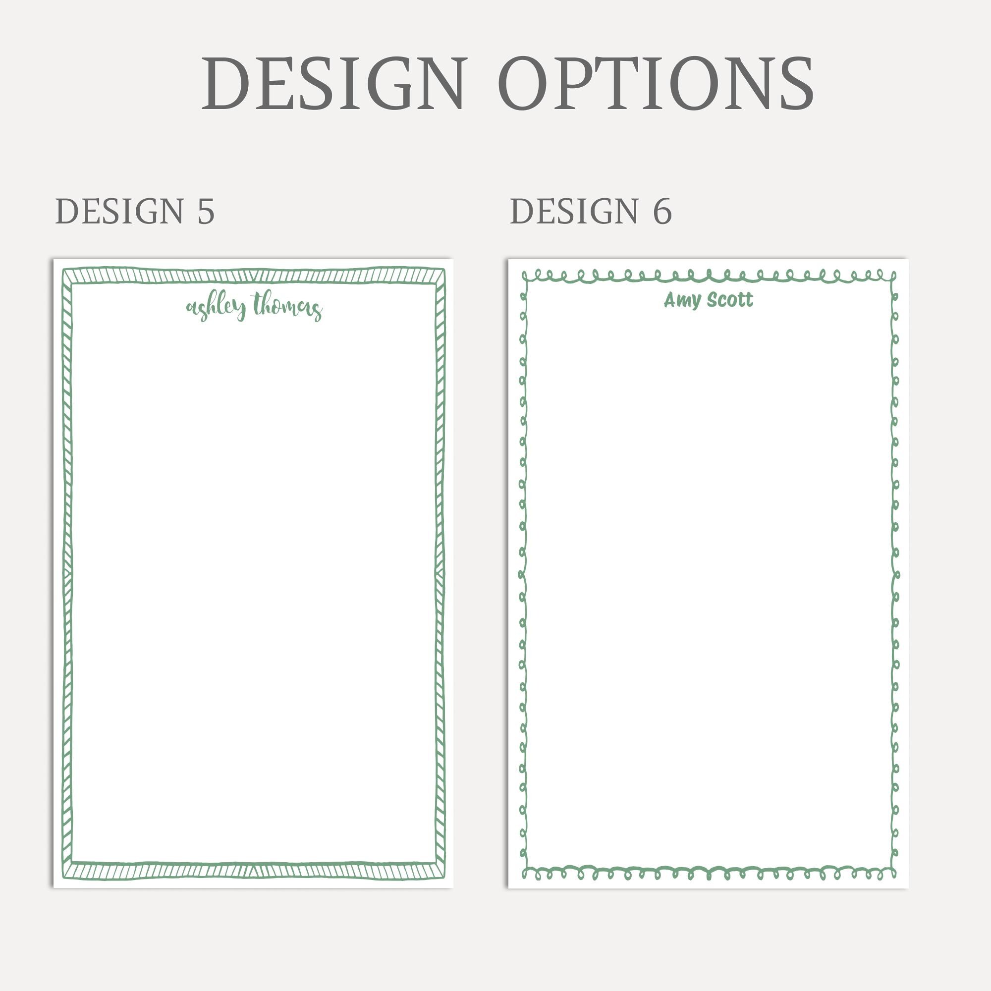 Feminine Border Notepad, Custom Color Border, Personalized Name Writing ...