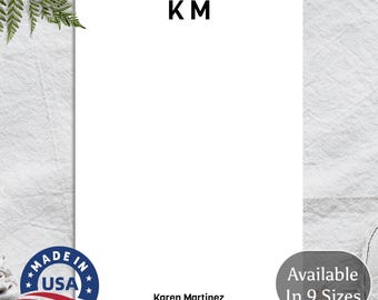 Custom Monogram Notepad: Personalized Stationery, Elegant Minimalist Design
