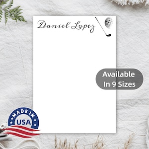 Personalized Golf Notepad - Golf Stationery - Gifts for Golf Lovers, Players, Coaches, Party Favors - Golf Gift - Golf Themed Notepad