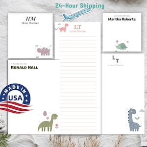 Personalized Dinosaur Notepad, Custom Dino Stationery for Kids and Dinosaur Lovers, Dino Writing Pad, Gift for Kids, Cute Dino Notepad