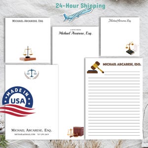 Custom Lawyer Notepad - Notepad for Attorneys - Esq. Stationery - Legal Professional Gift - Attorney Desk Accessory - Law Office Supplies