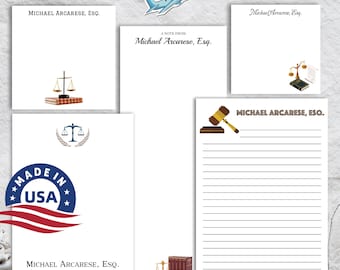 Custom Lawyer Notepad: Personalized Attorney Stationery, Legal Gift
