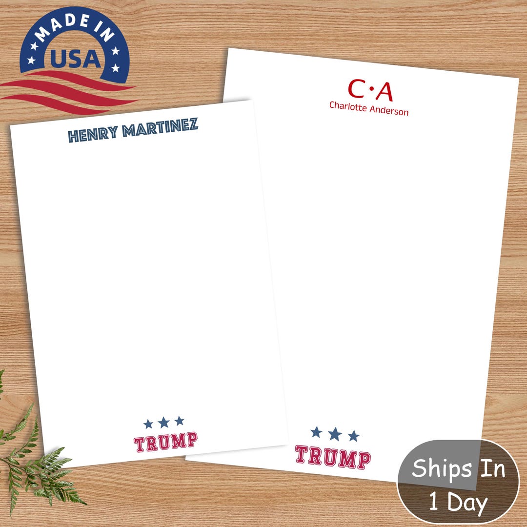 Personalized Trump 2024 Notepad: Custom Name, Republican Theme, Made in ...