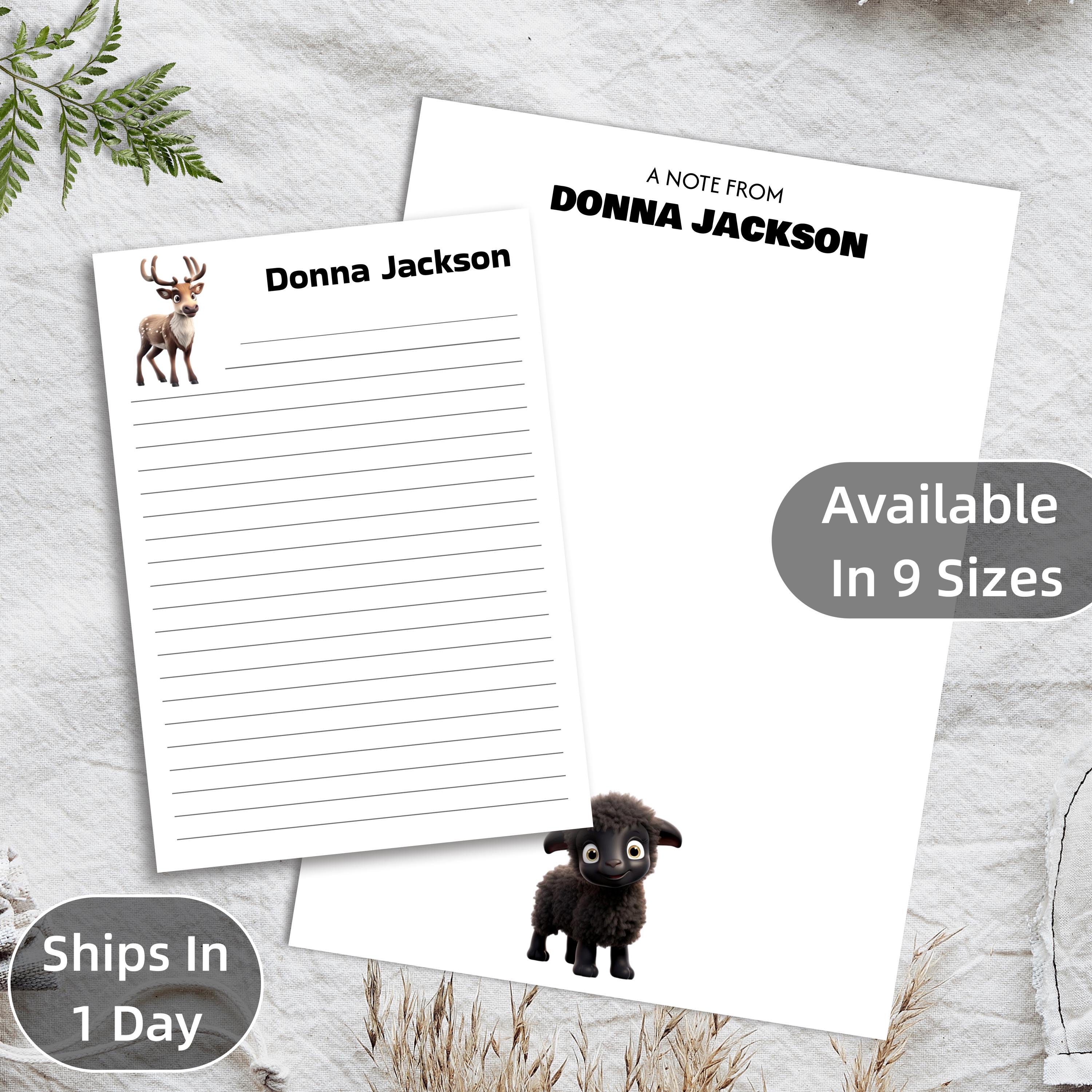 Personalized Farm Animal Notepad: Custom Stationery Gift - Etsy