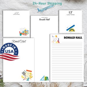 Personalized Math Notepad | Custom School Supplies Stationery | Math Teacher’s Desk Notepad | Mathematics and Geometry-Themed Writing Pad