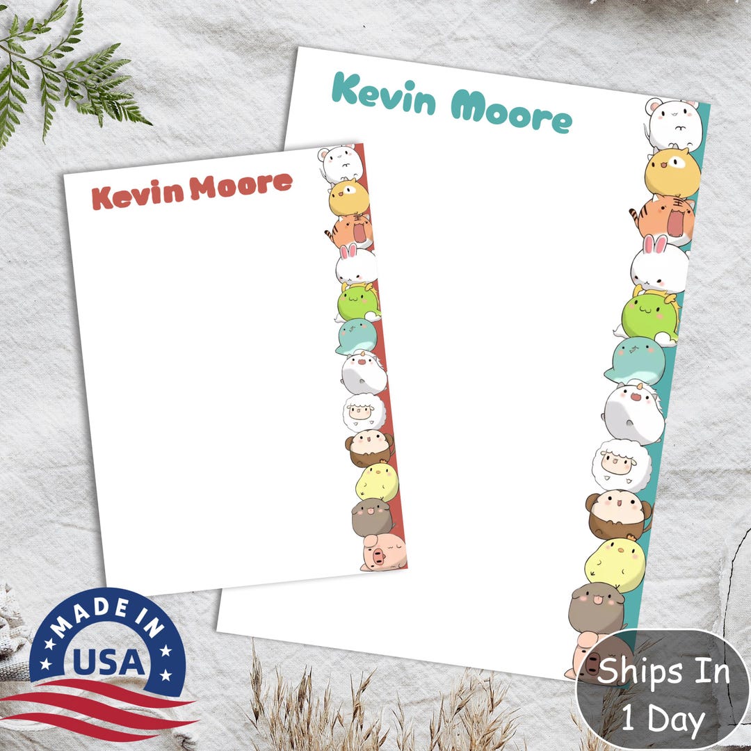 Personalized Animal Notepad - Cute Cartoon Animal Border Design Notepad ...