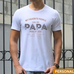 Personalized Dad Shirt, Christian Gift for Daddy With Kids Names, Custom Date T-Shirt for Father&#39;s Day, Birthday Tee Gift for Him -fav-1
