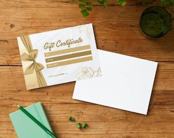 Gold & Weiß Elegante Geschenkkarte Vorlage - Printable bearbeitbar