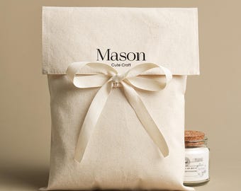 50pcs Beige Cotton Envelope Dust Bags: Custom Logo with string HBM-402