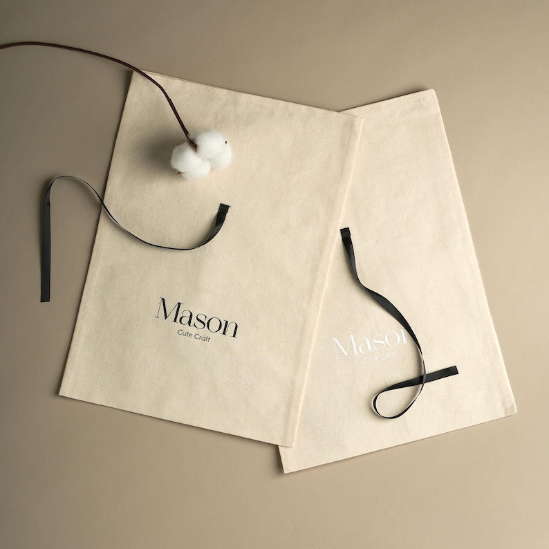 Thick Cotton Envelope Dust Bags Custom Logo Butterfly - tied Drawstring pouch