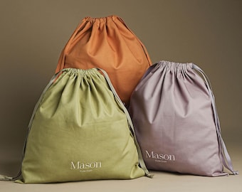 50pcs Colorful Twill Cotton Personalized Drawstring Bag Print Logo on bag or label dust cover bag for Jewelry,handbag,Cosmetic,toy TWI-106