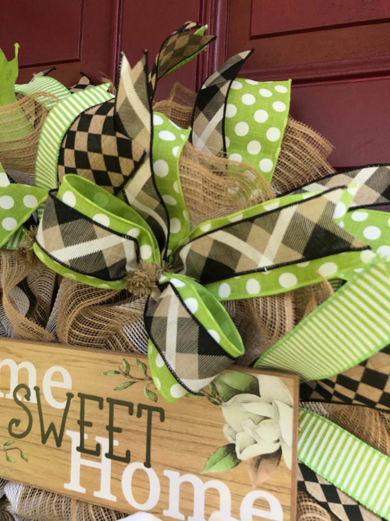 Home Sweet Home Magnolia Wreath Home Sweet Home Wreath Door Decor Magnolia Wreath Front Door Wreath Burlap Wreath Everyday Wreath