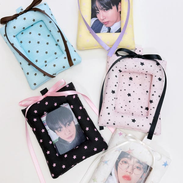Star| handmade cushion photocard holder, polaroid frame, kpop anime card display, keychain bag charm