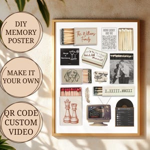 Custom Decorative Wall Art Matchbox for Thoughtful Anniversary Gift, Personalized Wall Hanging Picture Frame, Blank Matchbook Template Canva