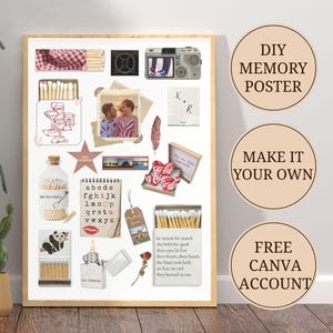 Custom Gift Matchbook Wall Art for Home Decor, Personalized Anniversary Matchbox Print, Blank Matchbook Template, Matchbox Digital Download.