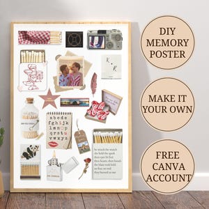 Custom Decorative Matchbox Wall Art for Thoughtful Anniversary Gift, Personalized Wall Hanging Picture Frame, Blank Matchbook Template Canva