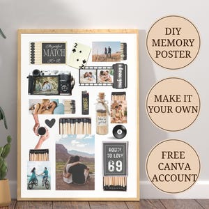 Custom Gift Matchbook Wall Art for Home Decor, Personalized Anniversary Matchbox Print, Blank Matchbook Template, Matchbox Digital Download.