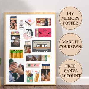 Custom Gift Matchbook Wall Art for Home Decor, Personalized Anniversary Matchbox Print, Blank Matchbook Template, Matchbox Digital Download.