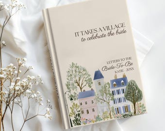 Personalized Letters to the Bride Keepsake Gift, Bridal Shower Guest Book, Bachelorette Party Memory Journal, Wedding Marriage Advice Book.