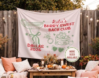 Personalized Strawberry Bachelorette Party Welcome Sign, Berry Sweet Bridal Shower Photo Backdrop Banner, Fresh Off The Market Decor