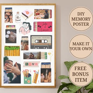 Custom Gift Matchbook Wall Art for Home Decor, Personalized Anniversary Matchbox Print, Blank Matchbook Template, Matchbox Digital Download.