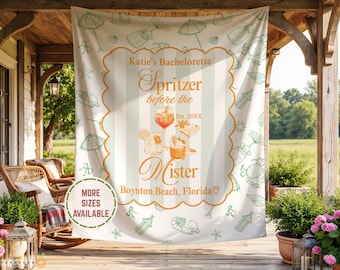 Personalized Aperol Spritz Bach Party Welcome Sign, Citrus Bachelorette Photo Backdrop Banner, Italian Summer Bridal Shower Girls Trip Decor