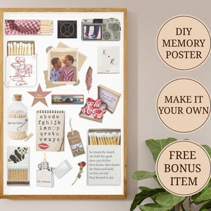 Custom Gift Matchbook Wall Art for Home Decor, Personalized Anniversary Matchbox Print, Blank Matchbook Template, Matchbox Digital Download.